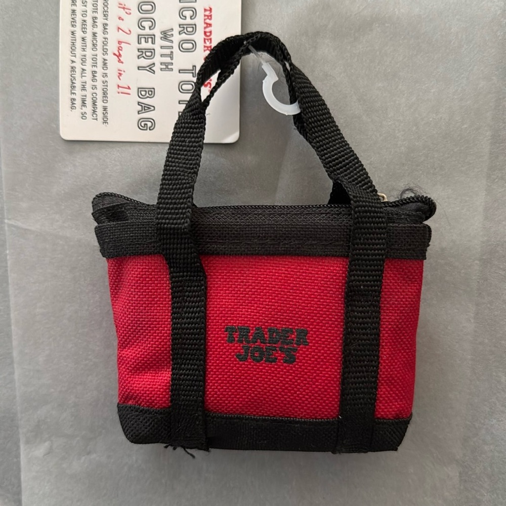 Trader Joe’s Red Mini Tote Bag - Picture 3 of 7